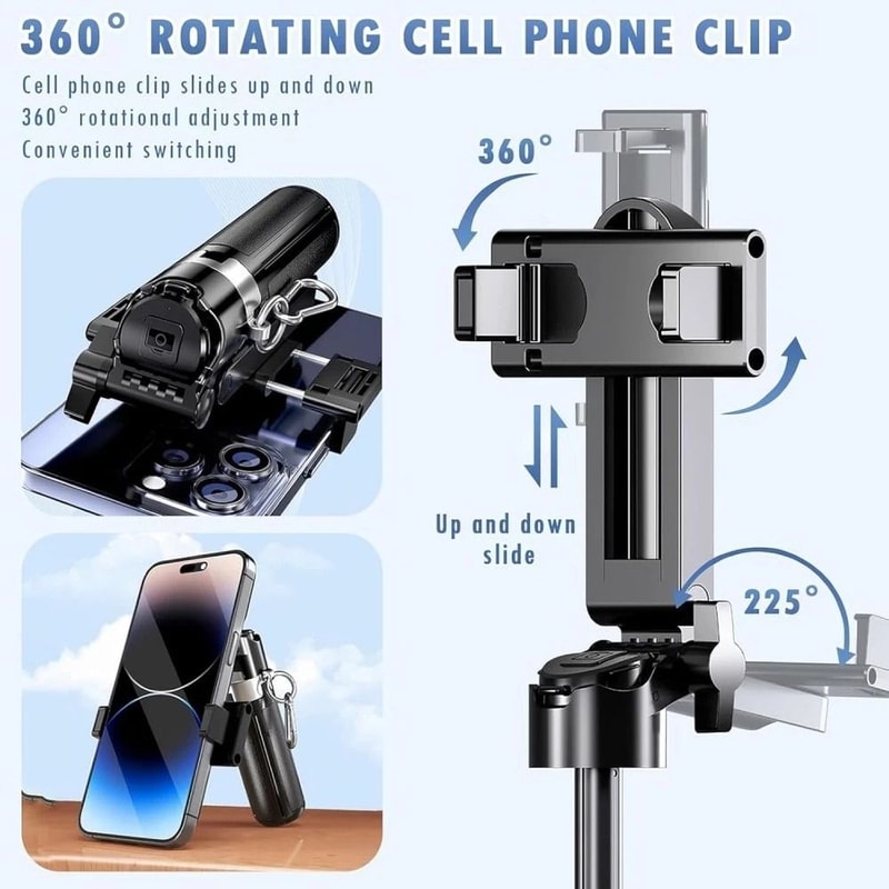 Portable Selfie Stick Tripod With Bluetooth Remote 7