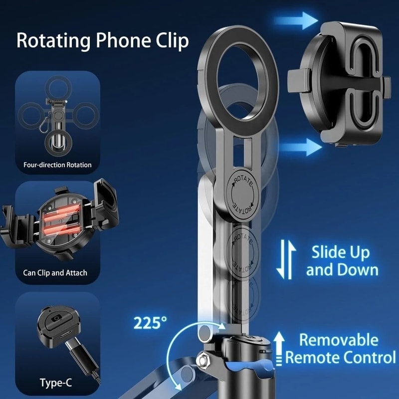 Portable Selfie Stick Tripod With Bluetooth Remote 10
