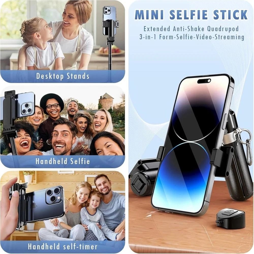 Portable Selfie Stick Tripod With Bluetooth Remote 12