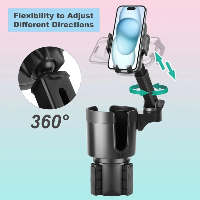 Car Cup Holder Phone Mount Expander Adapter Adjustable For Large Bottles Smartphones 9