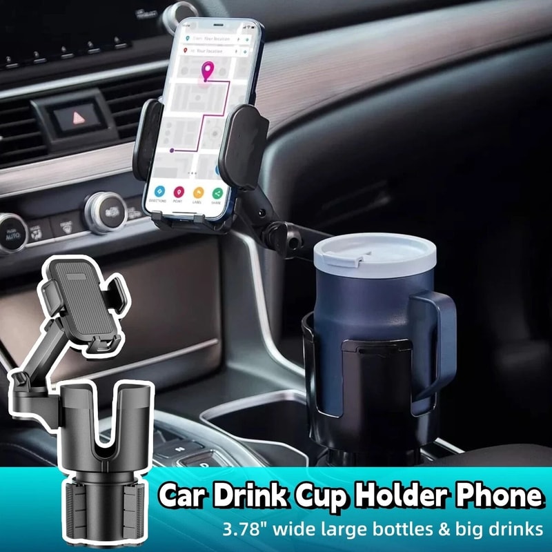 Car Cup Holder Phone Mount Expander Adapter Adjustable For Large Bottles Smartphones 10