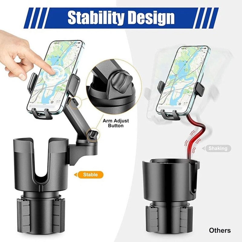Car Cup Holder Phone Mount Expander Adapter Adjustable For Large Bottles Smartphones 6