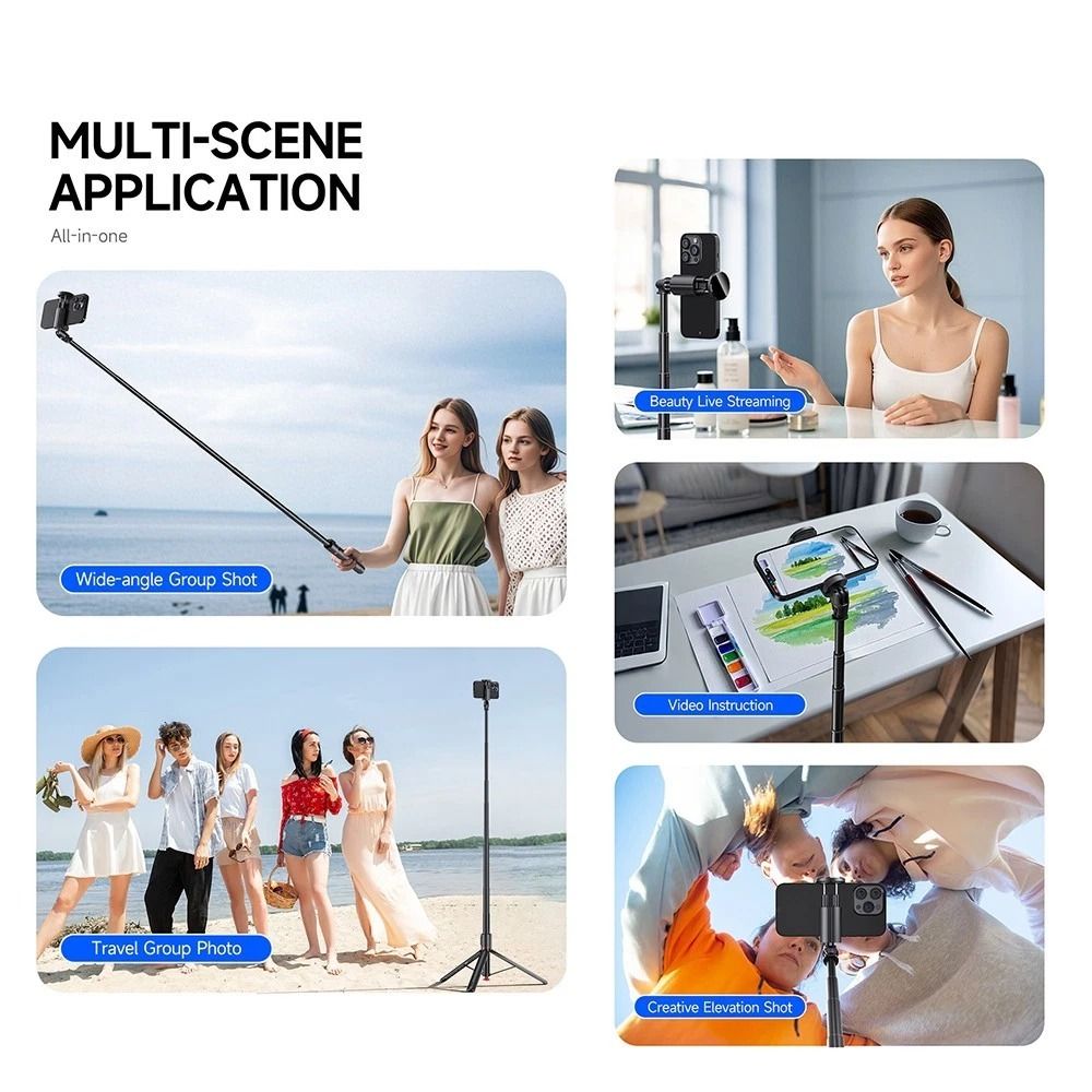 Automatic PopUp Phone Tripod Stand With Remote Adjustable Selfie Stick 2