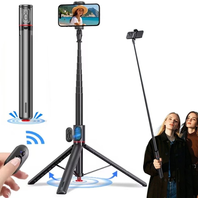 Automatic PopUp Phone Tripod Stand With Remote Adjustable Selfie Stick 6