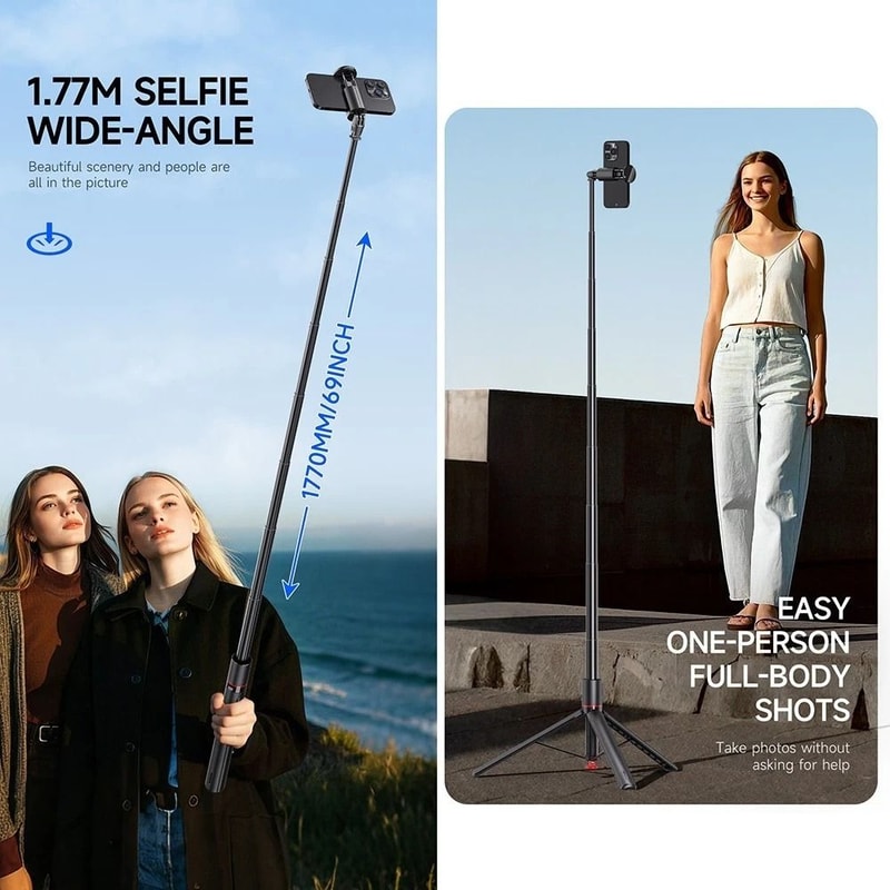 Automatic PopUp Phone Tripod Stand With Remote Adjustable Selfie Stick 10