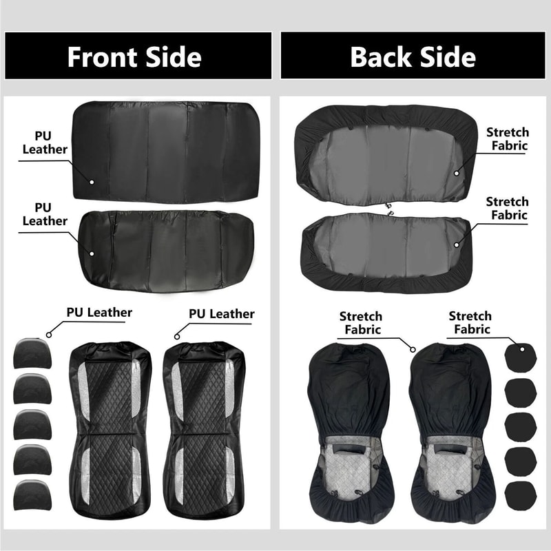 Diamond Leather Car Seat Covers Full Set Premium Bling Rhinestone Auto Seat Covers For Women 1