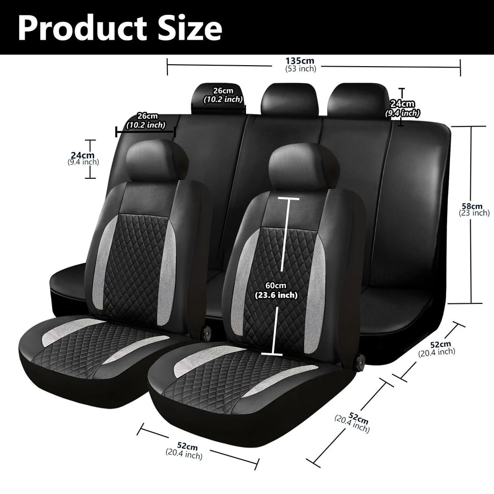 Diamond Leather Car Seat Covers Full Set Premium Bling Rhinestone Auto Seat Covers For Women 4