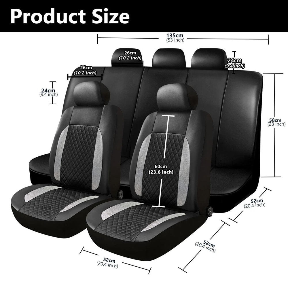 Leather Bling Car Seat Covers Full Set Premium Rhinestone Seat Covers For Women Vehicles Breathabl 5
