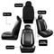 Leather Bling Car Seat Covers Full Set Premium Rhinestone Seat Covers For Women Vehicles Breathabl 10