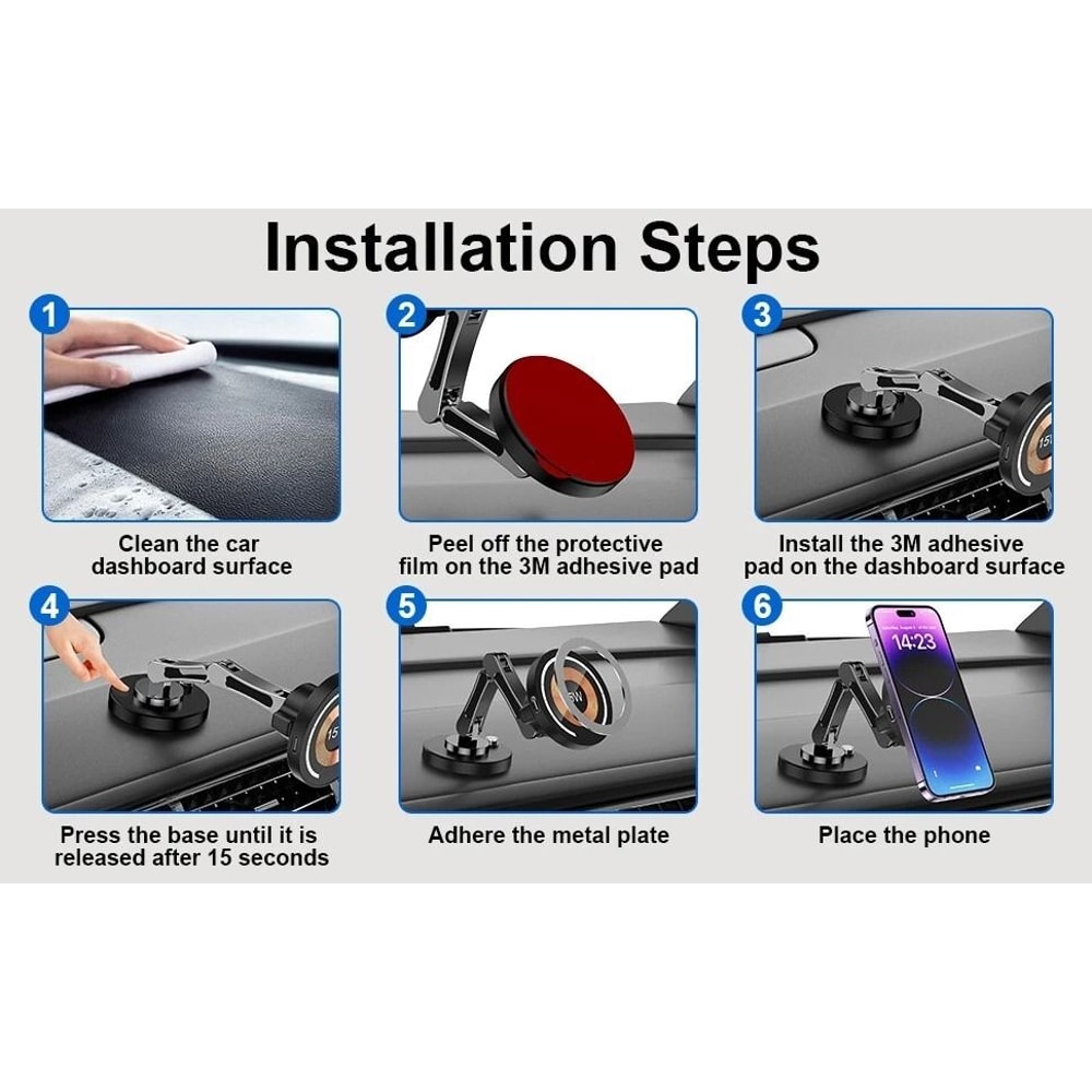 Magnetic Car Mount Charger With Fast Charging 3