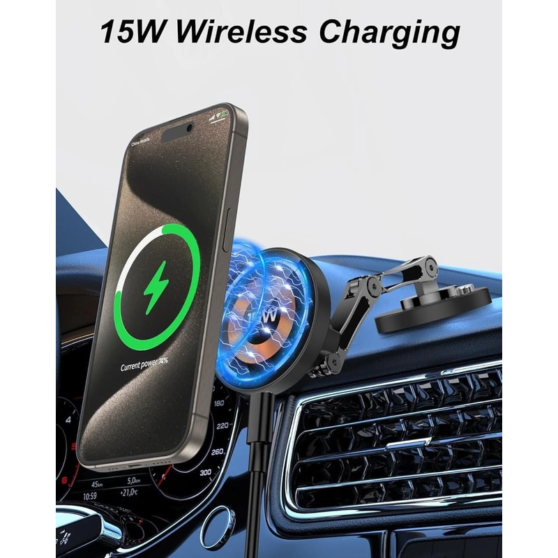 Magnetic Car Mount Charger With Fast Charging 12
