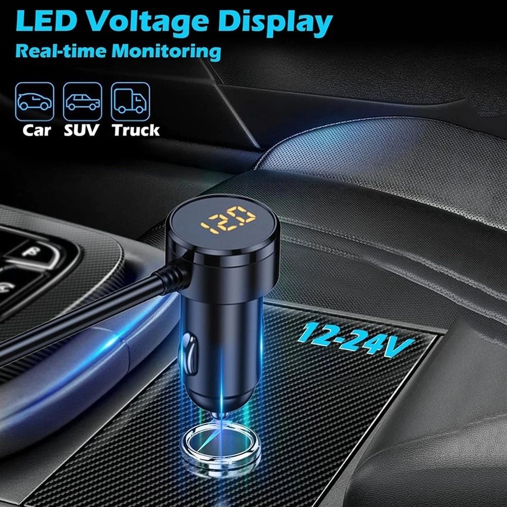 Cigarette Lighter Splitter Car Charger Adapter With Sockets And USB Ports For MultiDevice Charging 7