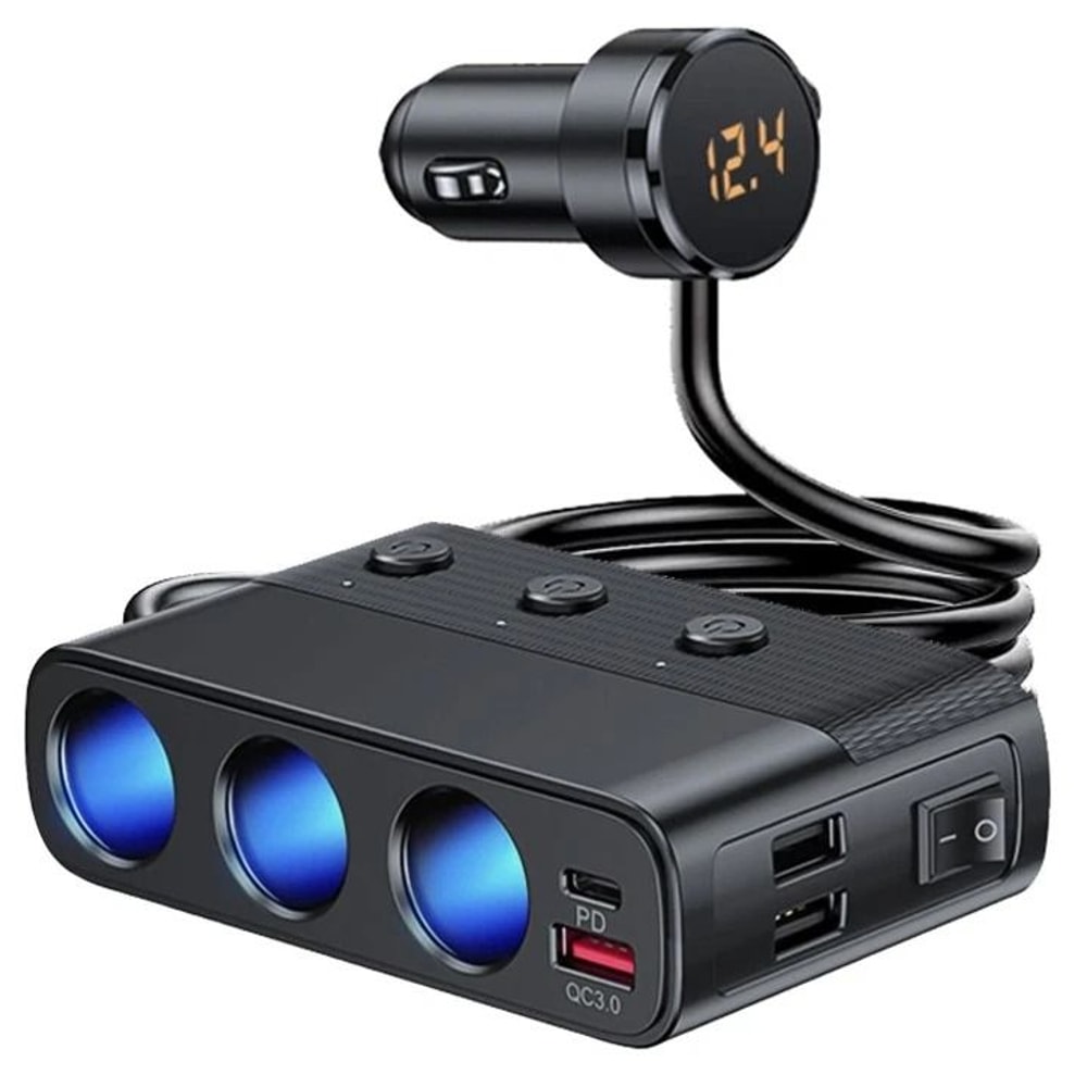 Cigarette Lighter Splitter Car Charger Adapter With Sockets And USB Ports For MultiDevice Charging 0