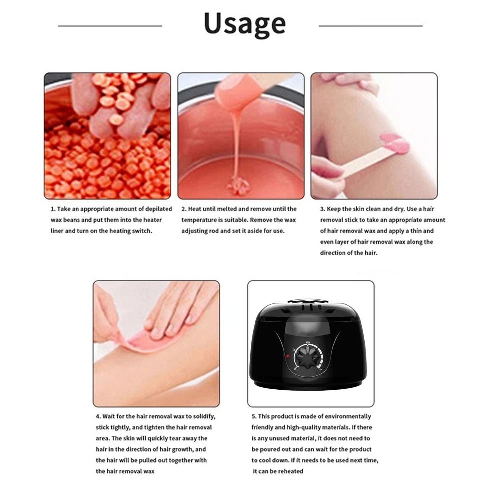 Professional Wax Heater Warmer Hair Removal Kit With Depilatory Wax Beans 9