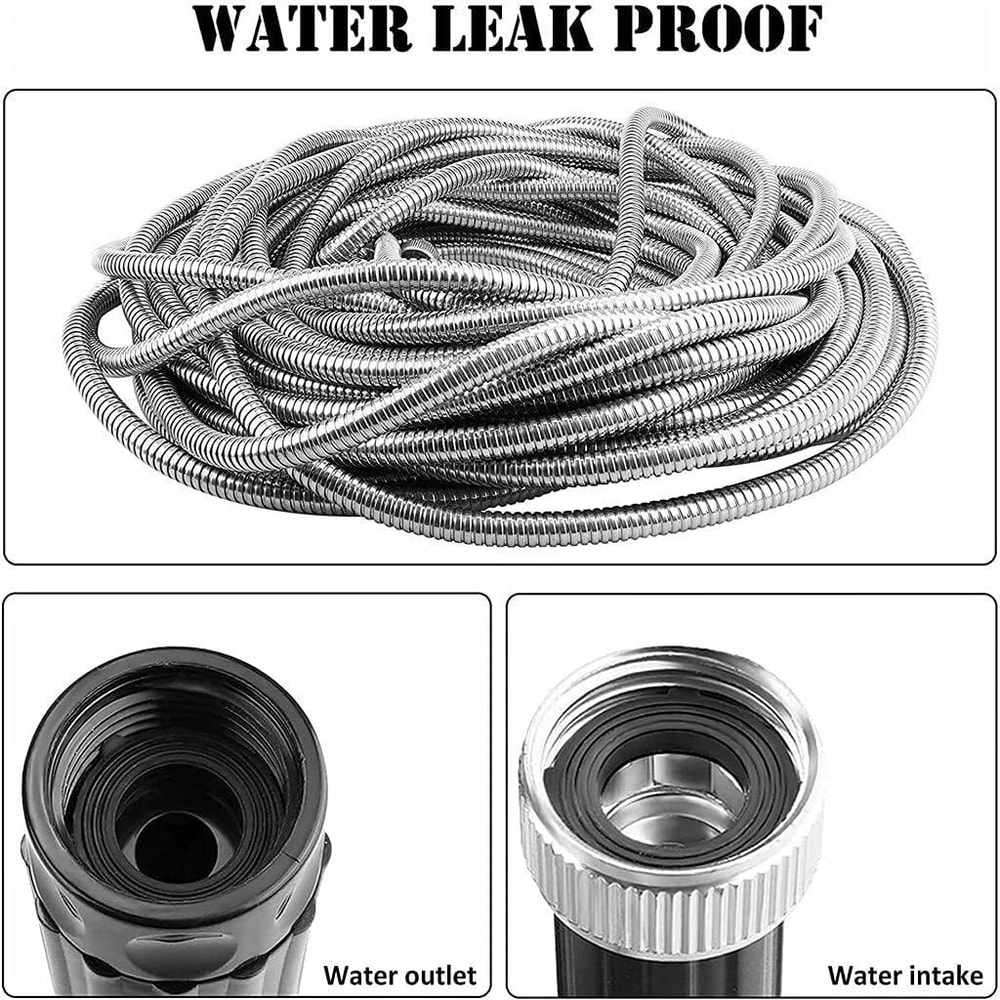 Stainless Steel Metal Garden Water Hose Kink Proof Flexible Heavy Duty For Lawn And Garden 1