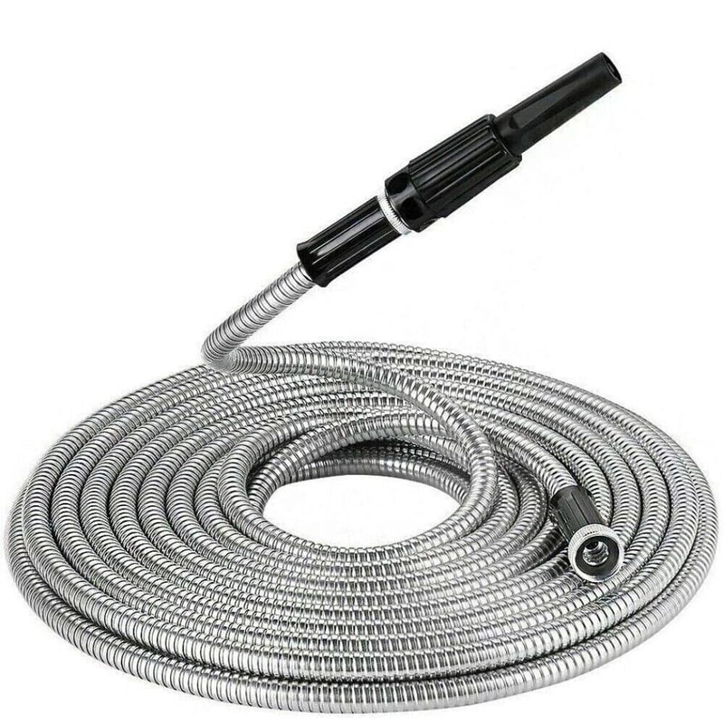 Stainless Steel Metal Garden Water Hose Kink Proof Flexible Heavy Duty For Lawn And Garden 4