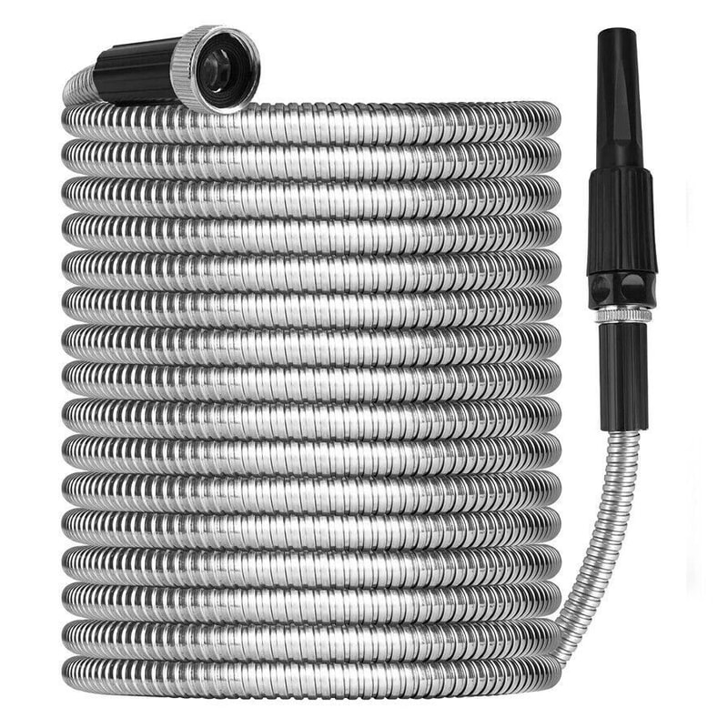 Stainless Steel Metal Garden Water Hose Kink Proof Flexible Heavy Duty For Lawn And Garden 0