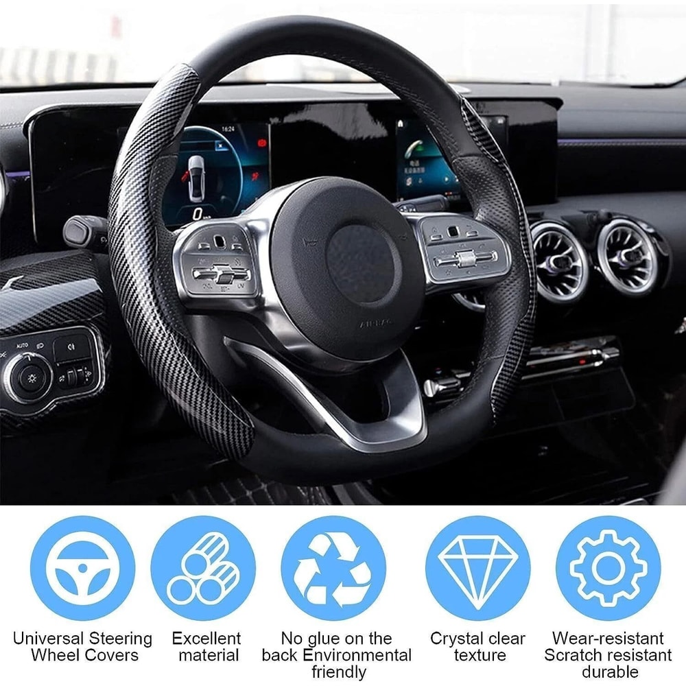 Carbon Fiber Steering Wheel Cover Premium Fit Easy Installation 1