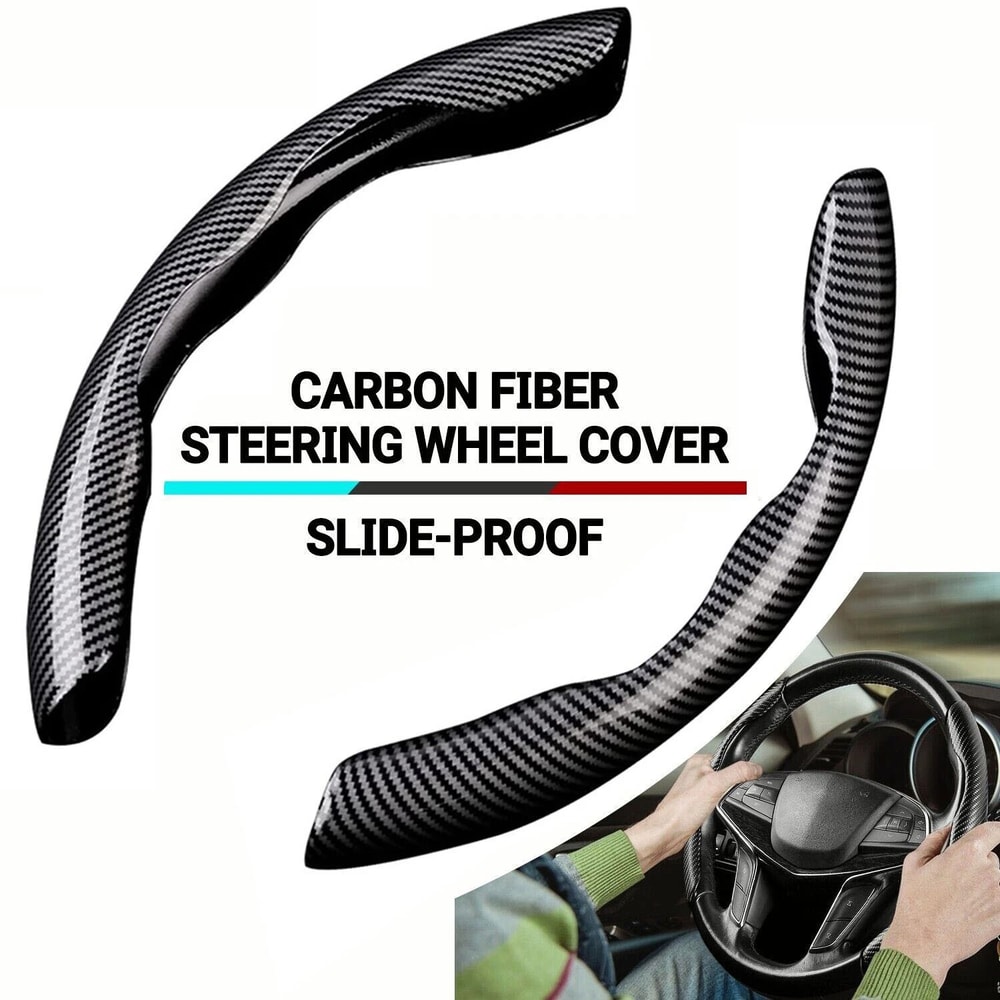 Carbon Fiber Steering Wheel Cover Premium Fit Easy Installation 6