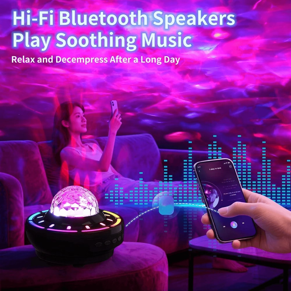 Star Projector Galaxy Night Light Bluetooth Speaker For Kids With Remote Control 7