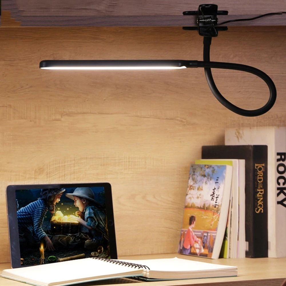LED Desk Lamp With Adjustable Neck Clamp EyeCaring Reading Light Perfect For Work Study 7