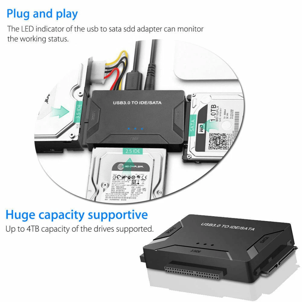 External Hard Drive Adapter Kit For Drives Fast Data Transfer 7