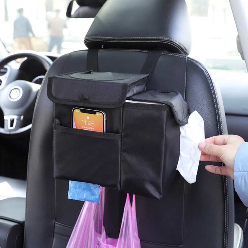 Waterproof Car Trash Can Waste Organizer For Vehicles Easy Storage Solution 4