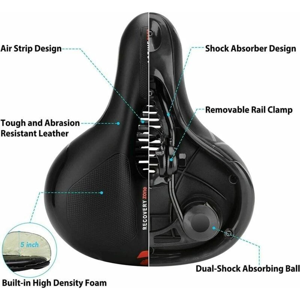 Comfortable Wide Gel Bike Saddle Extra Soft Pad For A Smooth Ride Ideal For Cycling And Outdoor Sp 1