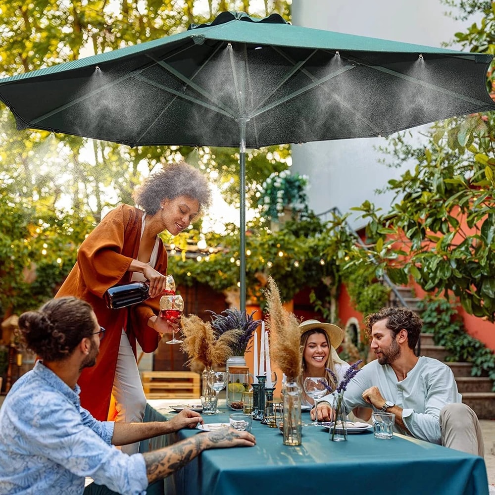 Outdoor Misting Cooling System For Patio Garden Fans Water Mister Cooler Set 0
