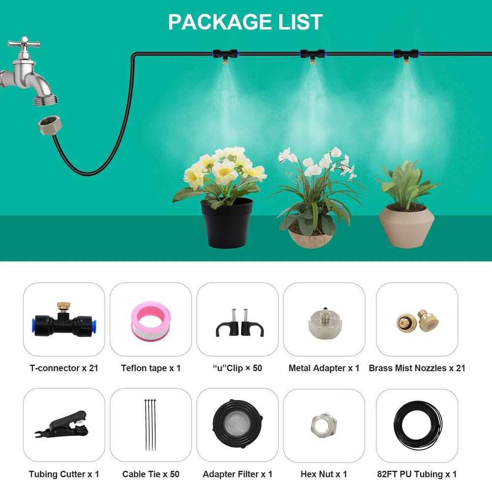 Outdoor Misting Cooling System For Patio Garden Fans Water Mister Cooler Set 5