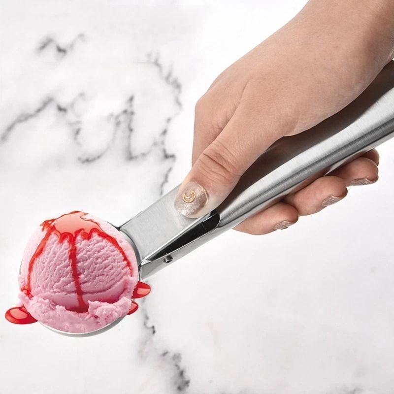 Stainless Steel Ice Cream Scoop With Easy Trigger Ideal For Cookie Melon And Dough Portions 4