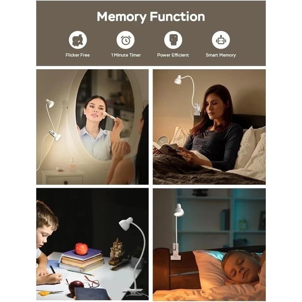 LED Desk Lamp With Clamp Adjustable EyeCaring Reading Light For Home Office 1