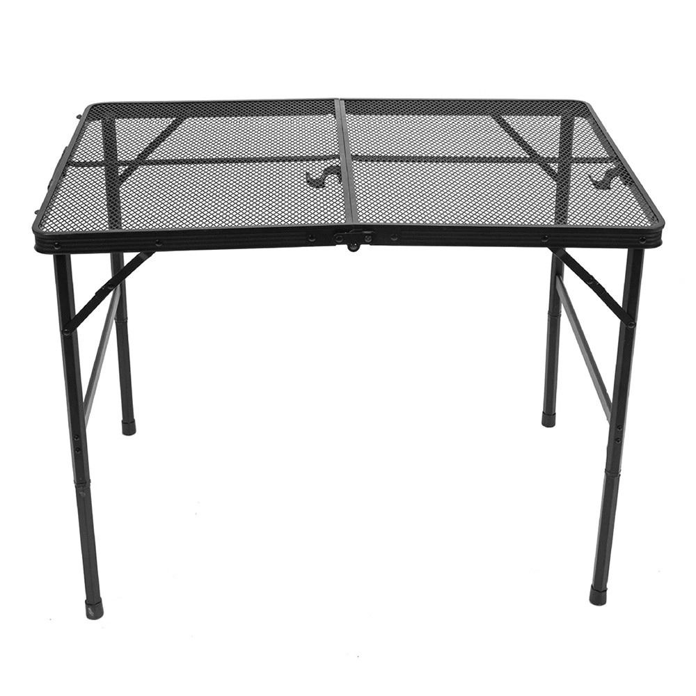 Adjustable Height Foldable Camping Table With Mesh Desktop Perfect For BBQs And Outdoor Adventures 7