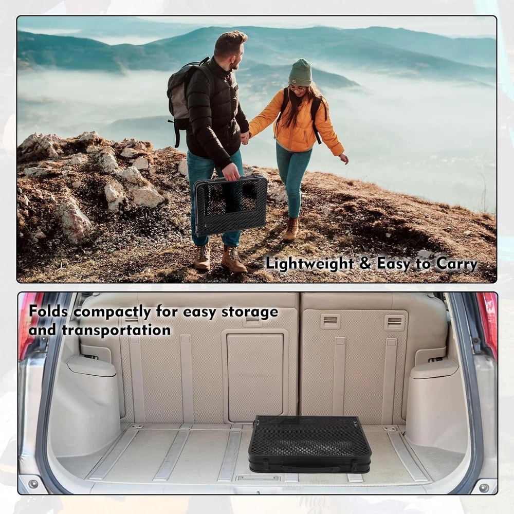 Adjustable Height Foldable Camping Table With Mesh Desktop Perfect For BBQs And Outdoor Adventures 3