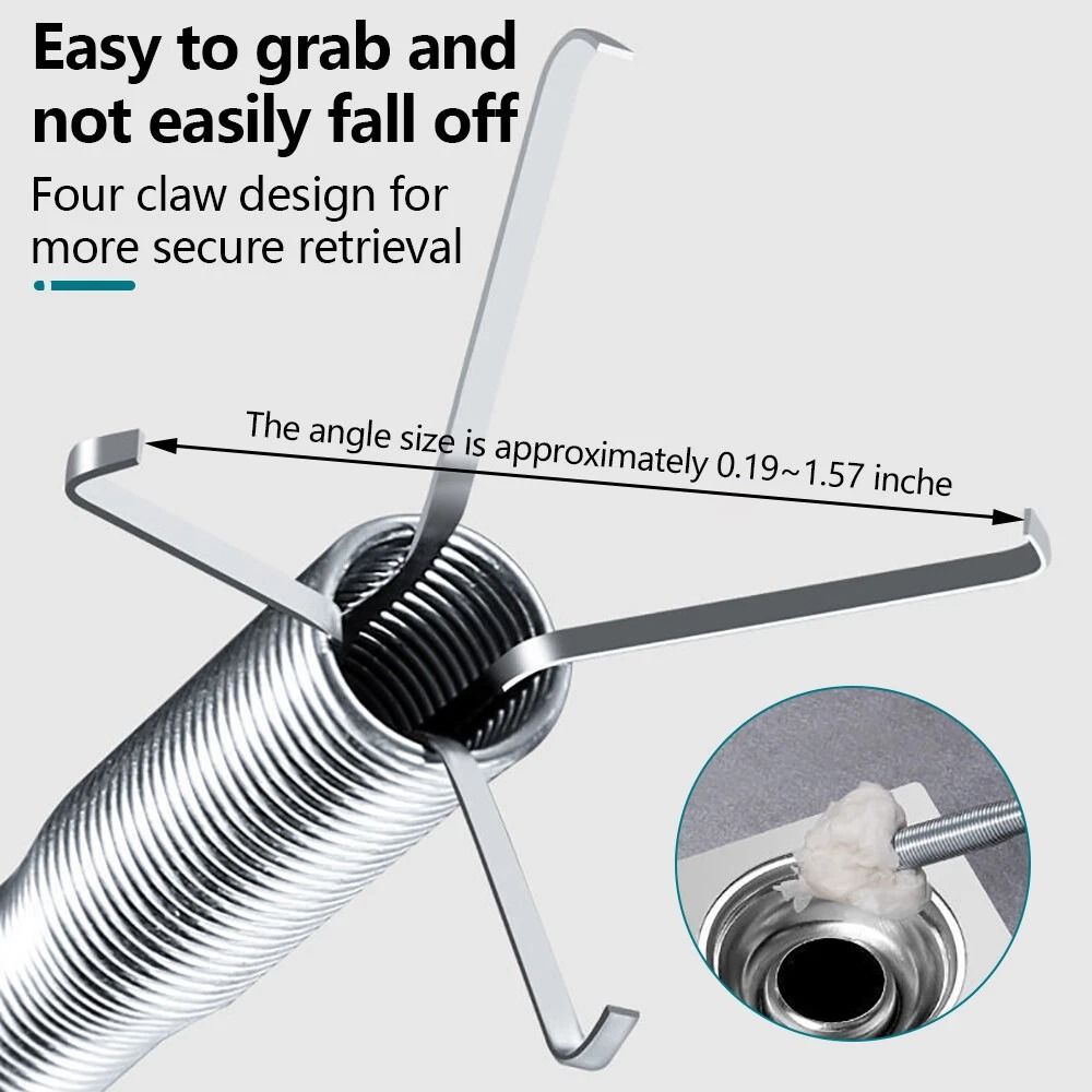 Manual Drain Snake Clog Remover For Sinks Drains Toilets And Pipes Metal Tool 4