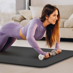 non-slip yoga mat with carry strap - exercise, pilates & meditation fitness mat