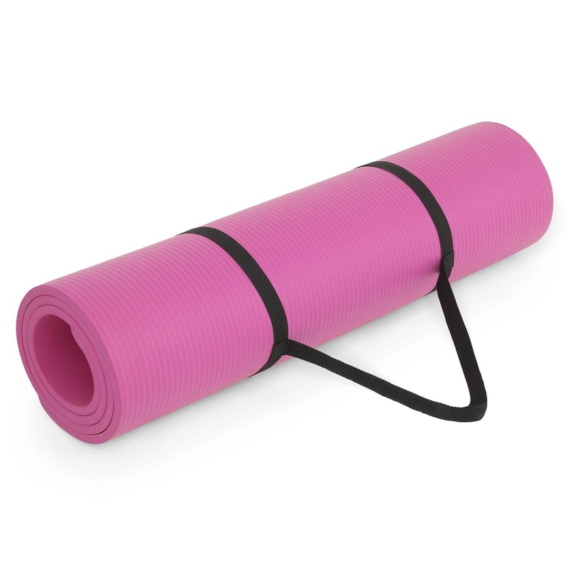 NonSlip Yoga Mat With Carry Strap Exercise Pilates Meditation Fitness Mat 11