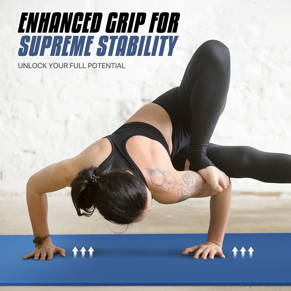 NonSlip Yoga Mat With Carry Strap Exercise Pilates Meditation Fitness Mat 6