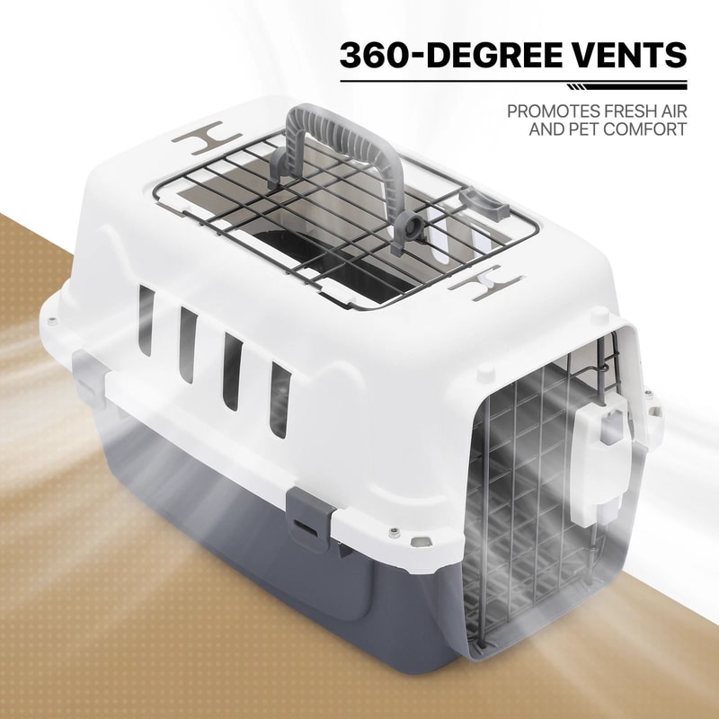 Pet Plastic Travel Carrier Durable Dog Cat Transporter Cage For Travel 6