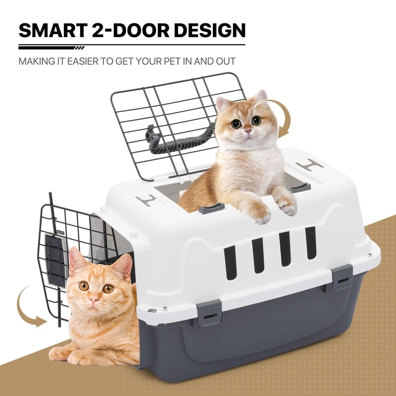 Pet Plastic Travel Carrier Durable Dog Cat Transporter Cage For Travel 7