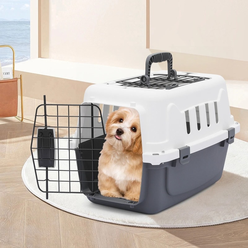 Pet Plastic Travel Carrier Durable Dog Cat Transporter Cage For Travel 0
