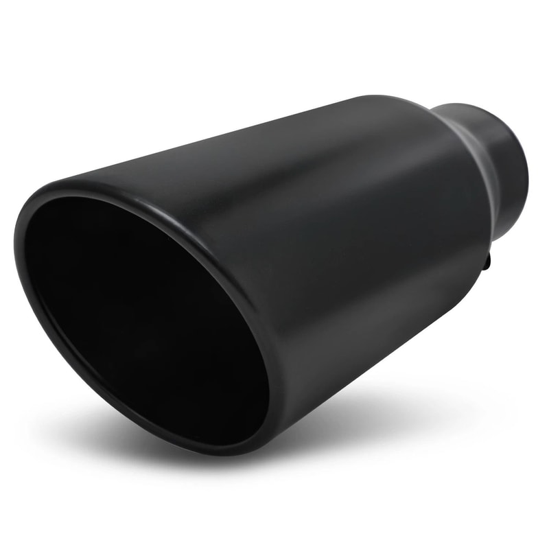 Black Stainless Steel Exhaust Pipe Tail End Matte Finish 0