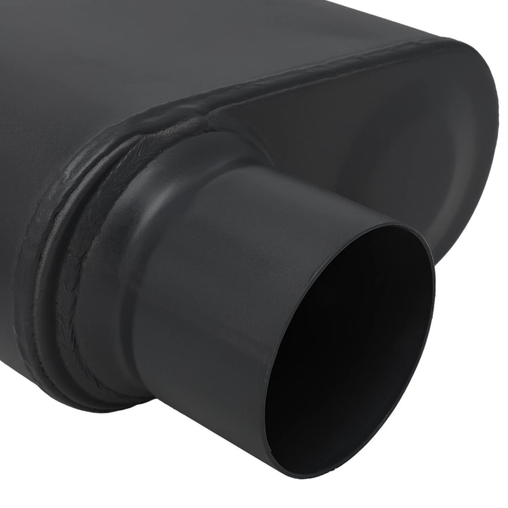 Offset Race Performance Chambered Exhaust Muffler High Flow Stainless Steel Matte Finish 5