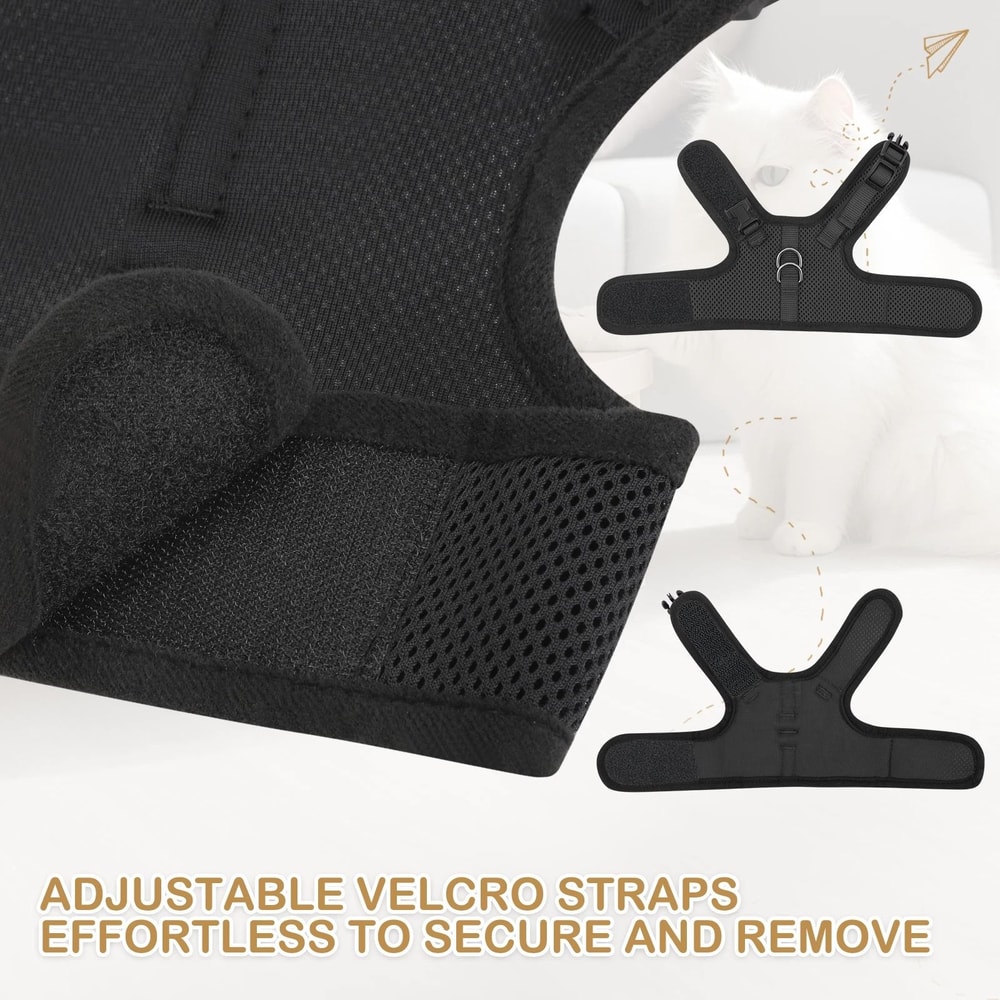 Adjustable EscapeProof Cat Harness Reflective Soft Mesh Walking Vest For Pet Comfort 2