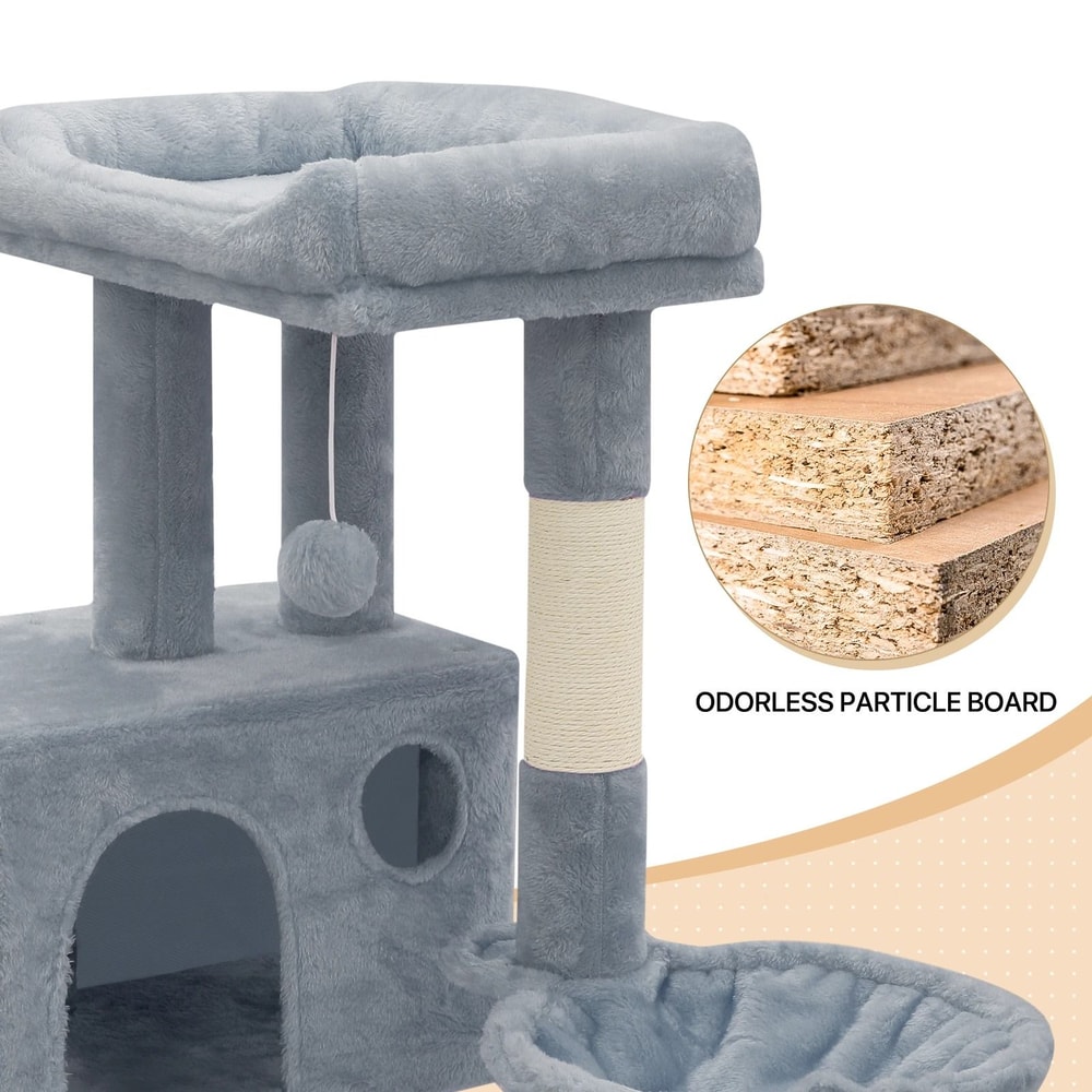 MultiLevel Cat Tree Activity Center With Scratching Posts Condo For Playful Kittens 6