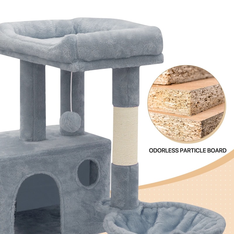 MultiLevel Cat Tree Activity Center With Scratching Posts Condo For Playful Kittens 6