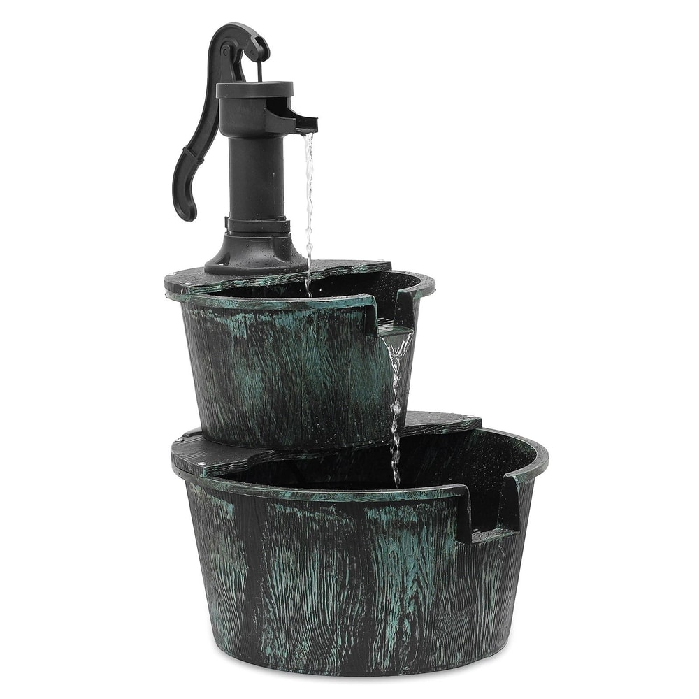 Bird Bath Pedestal Fountain Waterfall Outdoor Garden Patio Decor 7