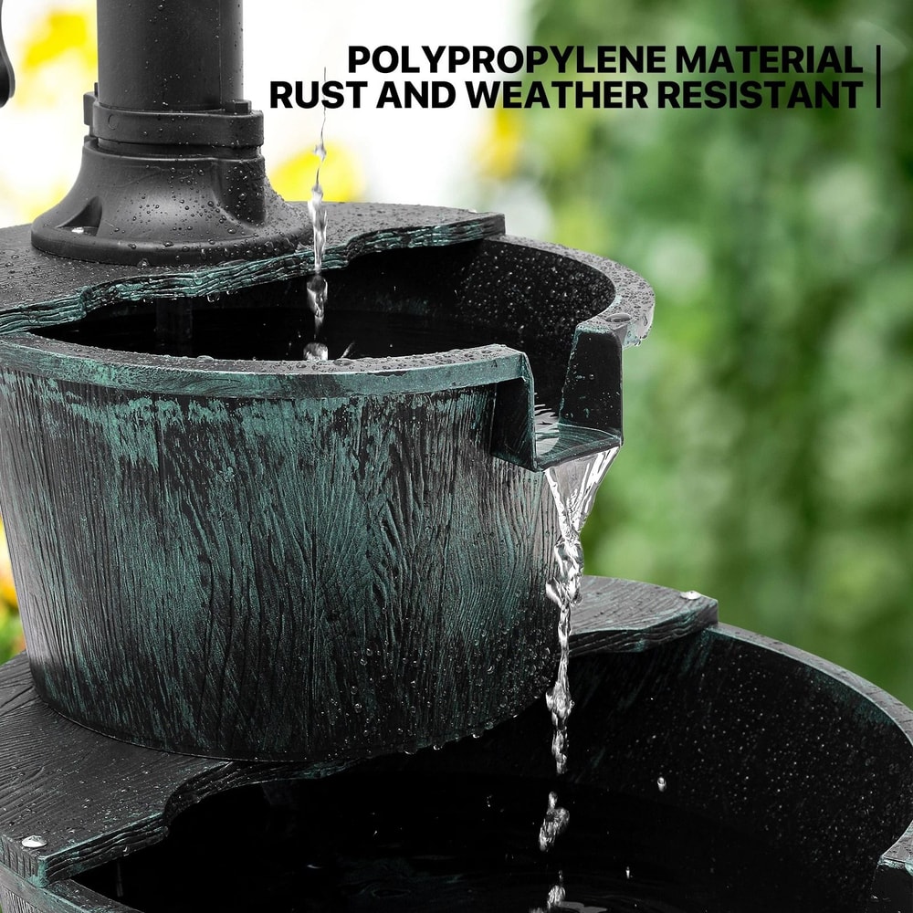 Bird Bath Pedestal Fountain Waterfall Outdoor Garden Patio Decor 5