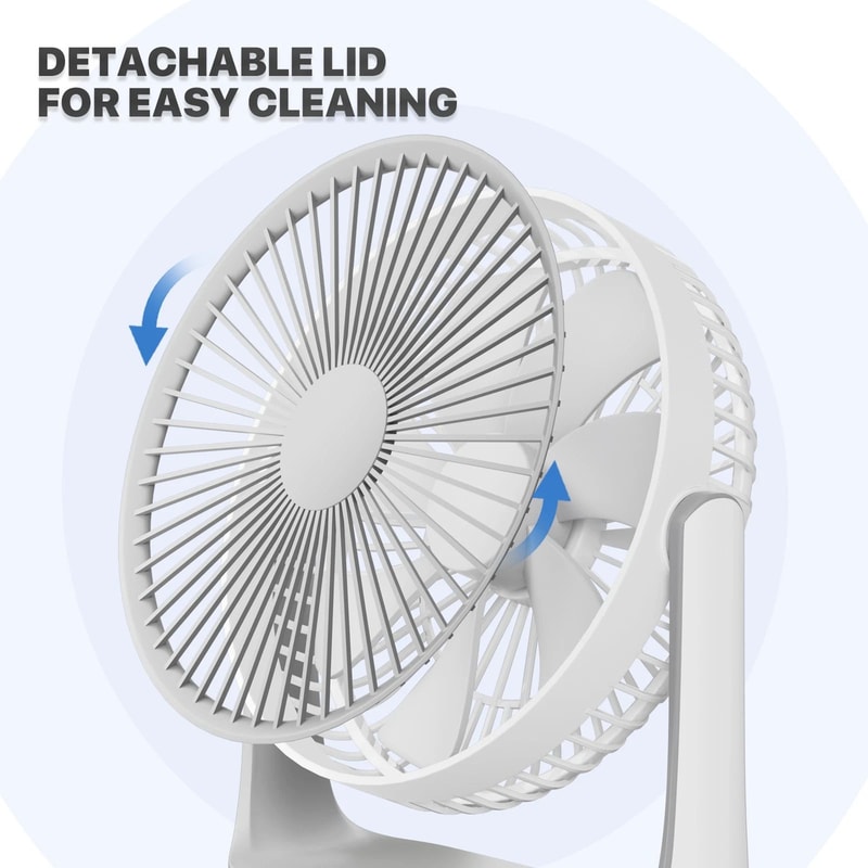 Portable Personal Desk Fan USB Rechargeable Hanging Hook 7