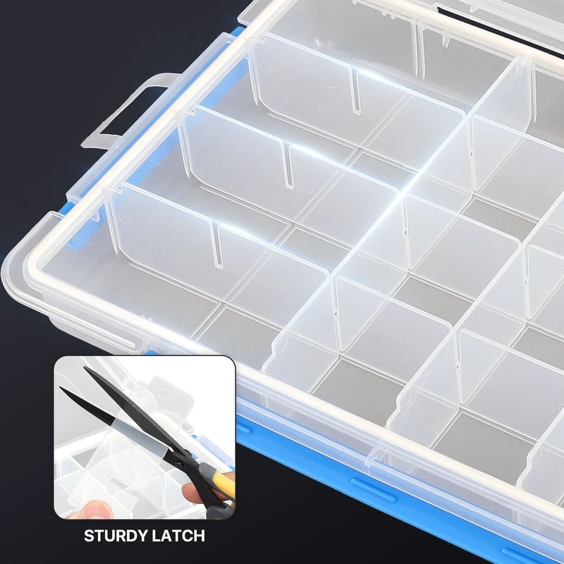 Grids DIY Organizer Container Box With Adjustable Dividers Clear Plastic 6